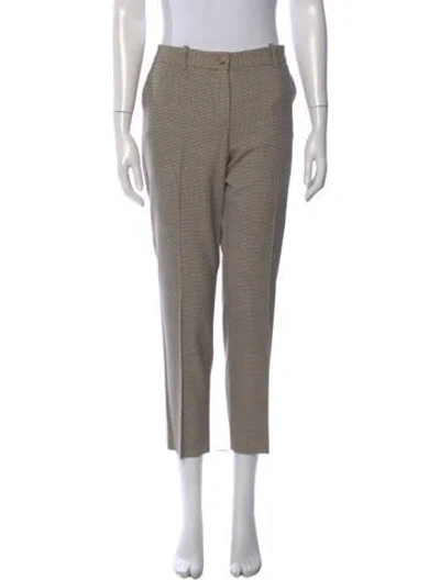 Pre-owned Michael Kors Virgin Wool Straight Leg Pants In Neutral