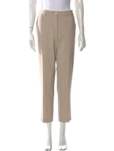 Pre-owned Michael Kors Virgin Wool Straight Leg Pants In Neutral