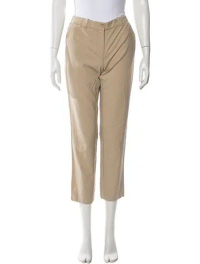 Pre-owned Michael Kors Virgin Wool Straight Leg Pants In Neutral