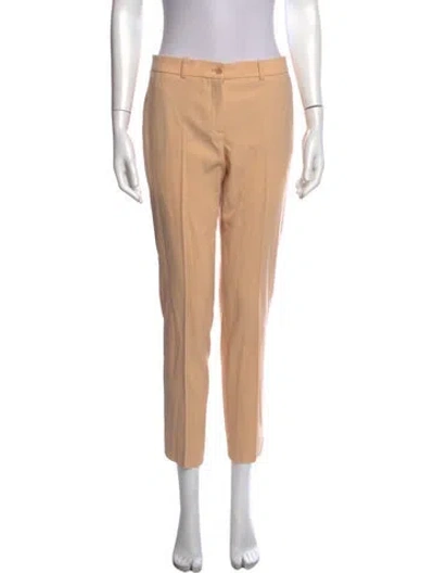 Pre-owned Michael Kors Virgin Wool Straight Leg Pants In Neutrals
