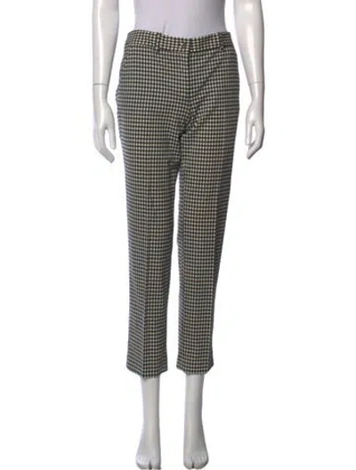 Pre-owned Michael Kors Virgin Wool Straight Leg Pants In Neutrals