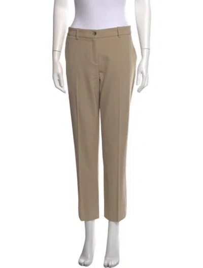 Pre-owned Michael Kors Virgin Wool Straight Leg Pants In Neutrals