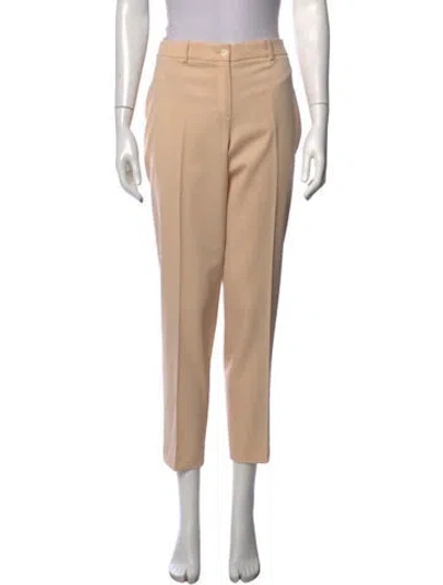 Pre-owned Michael Kors Virgin Wool Straight Leg Pants In Neutrals