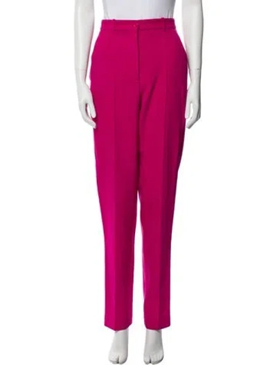 Pre-owned Michael Kors Virgin Wool Straight Leg Pants In Pink