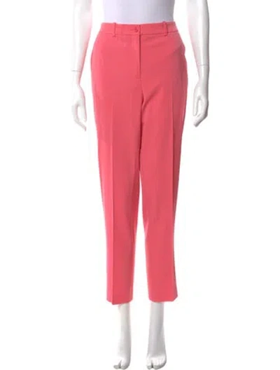 Pre-owned Michael Kors Virgin Wool Straight Leg Pants In Pink