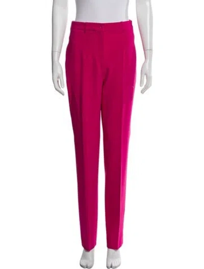 Pre-owned Michael Kors Virgin Wool Straight Leg Pants In Pink