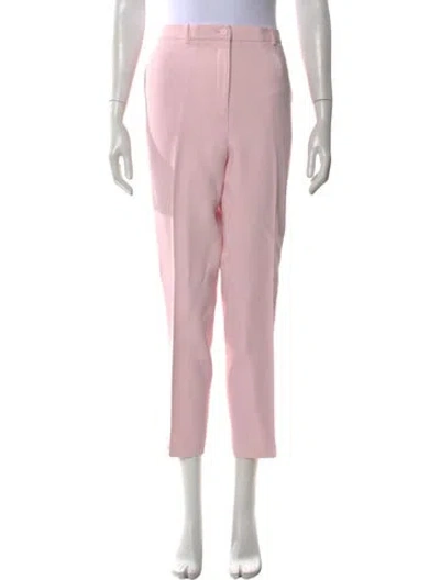 Pre-owned Michael Kors Virgin Wool Straight Leg Pants In Pink