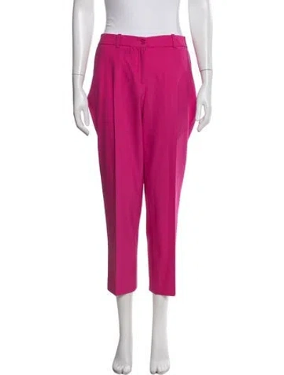 Pre-owned Michael Kors Virgin Wool Straight Leg Pants In Pink