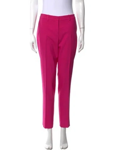 Pre-owned Michael Kors Virgin Wool Straight Leg Pants In Pink