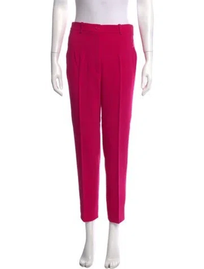 Pre-owned Michael Kors Virgin Wool Straight Leg Pants In Pink