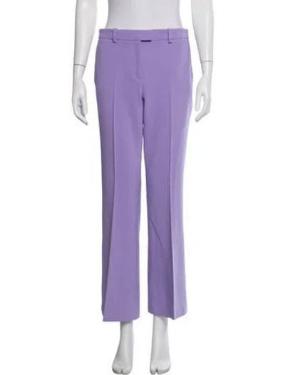 Pre-owned Michael Kors Virgin Wool Straight Leg Pants In Purple