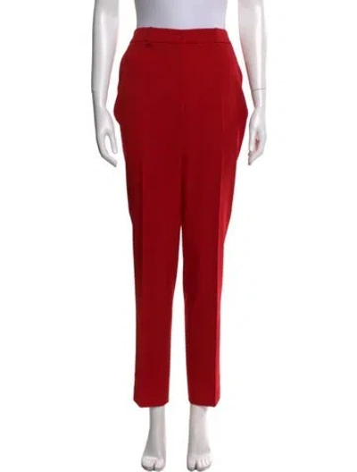 Pre-owned Michael Kors Virgin Wool Straight Leg Pants In Red