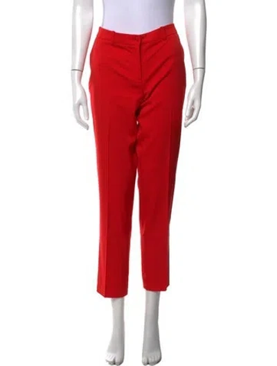 Pre-owned Michael Kors Virgin Wool Straight Leg Pants In Red
