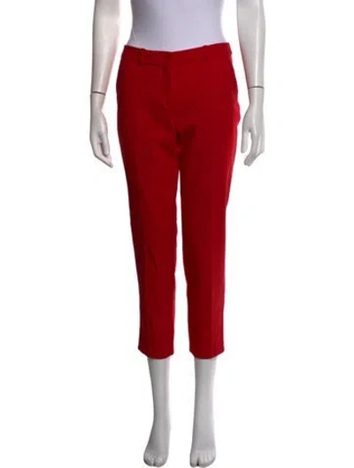 Pre-owned Michael Kors Virgin Wool Straight Leg Pants In Red