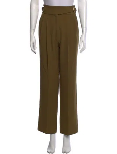 Pre-owned Michael Kors Virgin Wool Straight Leg Pants W/ Tags In Green