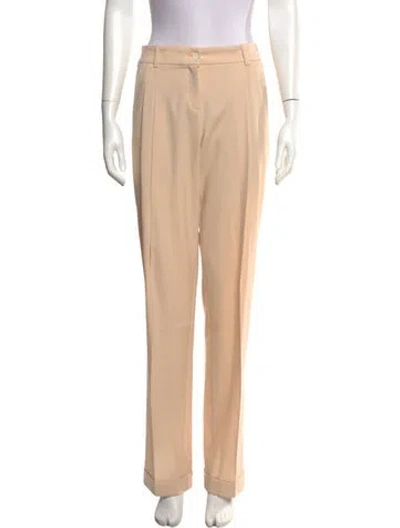 Pre-owned Michael Kors Virgin Wool Straight Leg Pants W/ Tags In Neutral