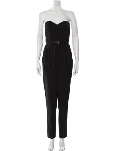 Pre-owned Michael Kors Virgin Wool Strapless Jumpsuit In Black
