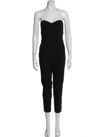Pre-owned Michael Kors Virgin Wool Strapless Jumpsuit In Black