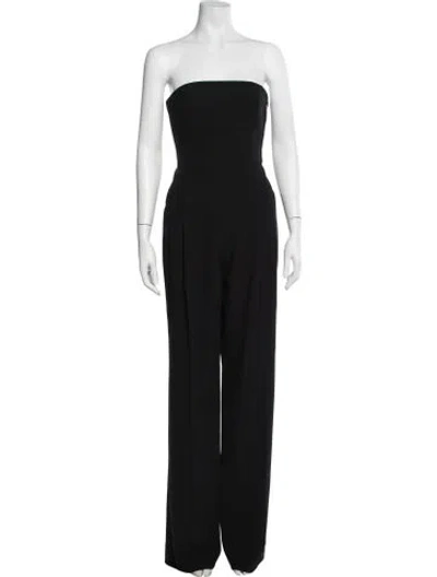 Pre-owned Michael Kors Virgin Wool Strapless Jumpsuit In Black