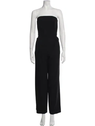 Pre-owned Michael Kors Virgin Wool Strapless Jumpsuit In Black