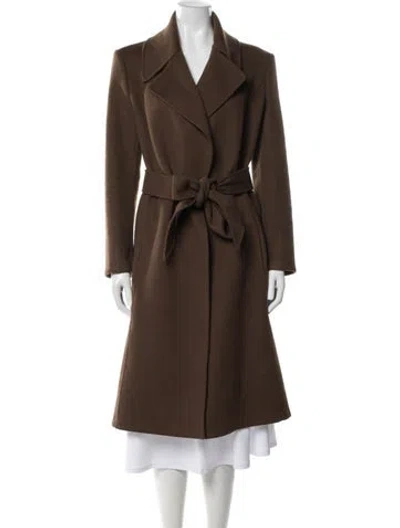 Pre-owned Michael Kors Virgin Wool Trench Coat In Brown