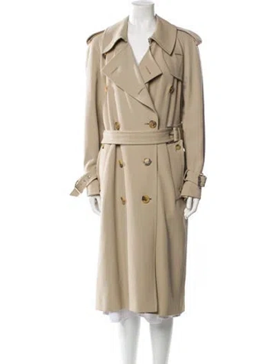 Pre-owned Michael Kors Virgin Wool Trench Coat In Neutral
