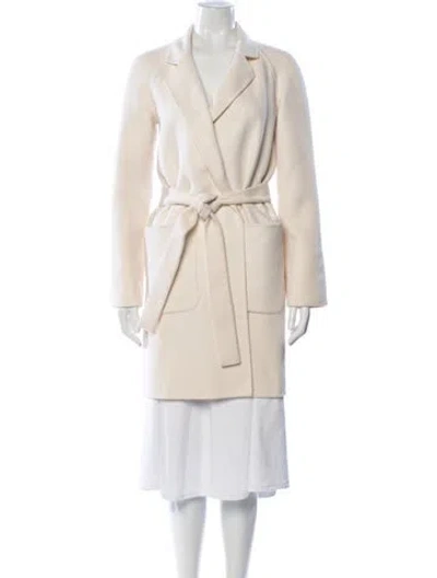 Pre-owned Michael Kors Virgin Wool Trench Coat In Neutral