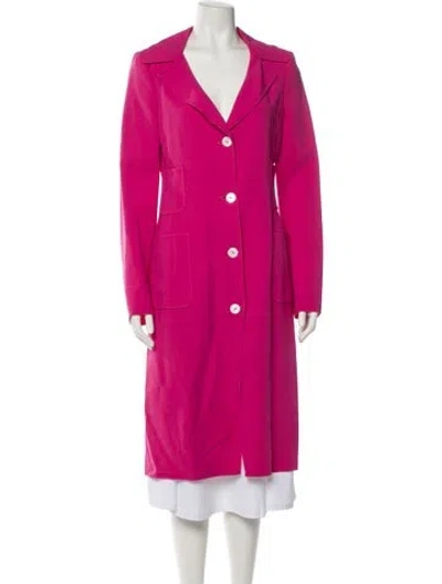 Pre-owned Michael Kors Virgin Wool Trench Coat In Pink