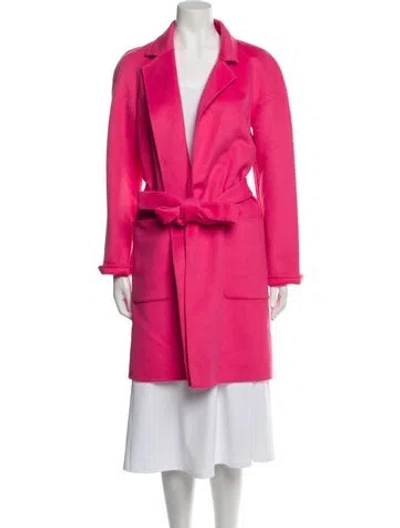 Pre-owned Michael Kors Virgin Wool Trench Coat In Pink