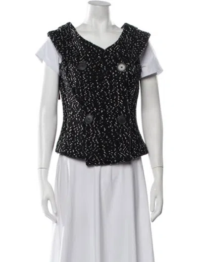 Pre-owned Michael Kors Virgin Wool Tweed Pattern Jacket In White