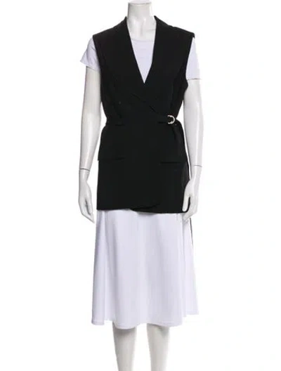 Pre-owned Michael Kors Virgin Wool Vest In Black