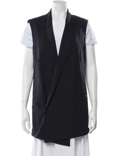 Pre-owned Michael Kors Virgin Wool Vest In Blue
