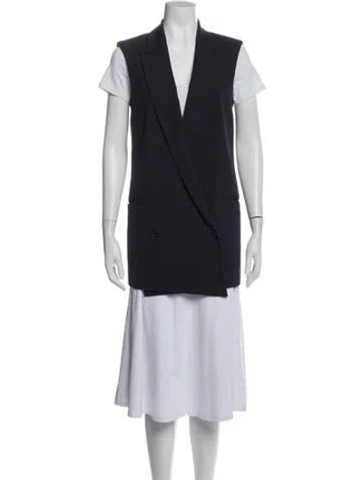Pre-owned Michael Kors Virgin Wool Vest In Blue