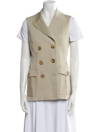 Pre-owned Michael Kors Virgin Wool Vest In Neutral