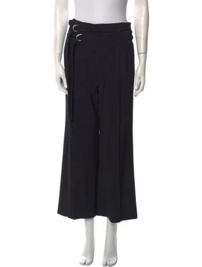 Pre-owned Michael Kors Virgin Wool Wide Leg Pants In Black