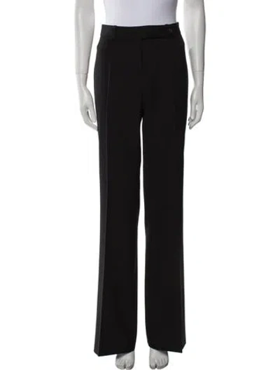 Pre-owned Michael Kors Virgin Wool Wide Leg Pants In Black