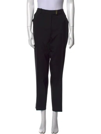 Pre-owned Michael Kors Virgin Wool Wide Leg Pants In Black