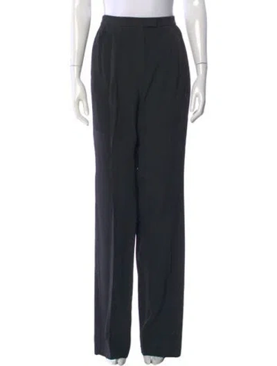 Pre-owned Michael Kors Virgin Wool Wide Leg Pants In Black
