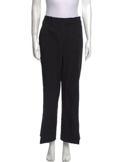 Pre-owned Michael Kors Virgin Wool Wide Leg Pants In Black