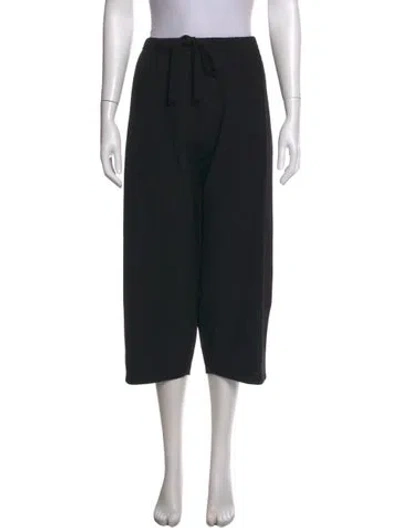 Pre-owned Michael Kors Virgin Wool Wide Leg Pants In Black