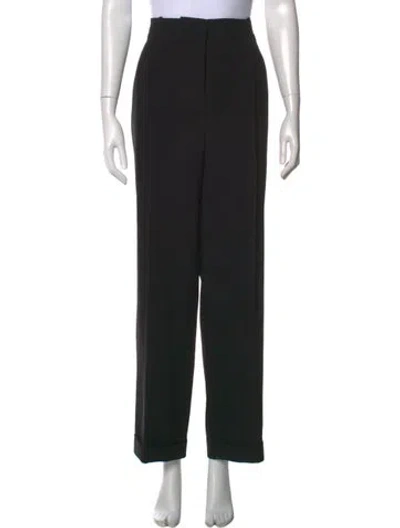 Pre-owned Michael Kors Virgin Wool Wide Leg Pants In Black