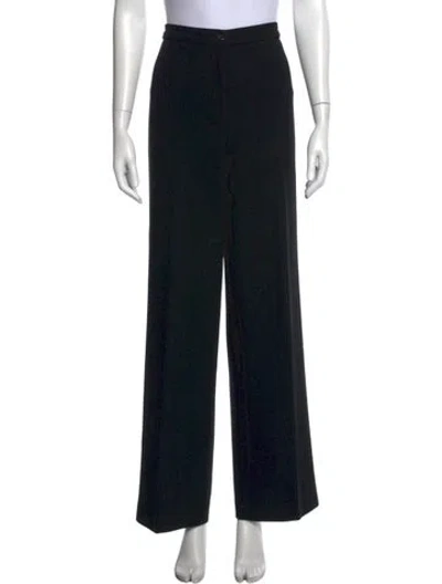 Pre-owned Michael Kors Virgin Wool Wide Leg Pants In Black