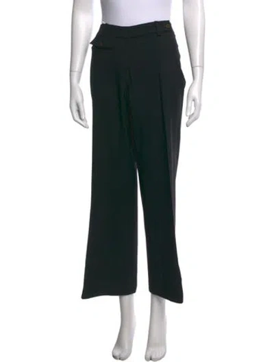 Pre-owned Michael Kors Virgin Wool Wide Leg Pants In Black