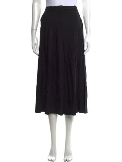 Pre-owned Michael Kors Virgin Wool Wide Leg Pants In Black