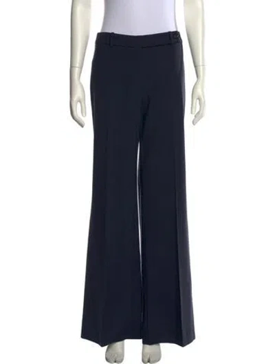 Pre-owned Michael Kors Virgin Wool Wide Leg Pants In Blue