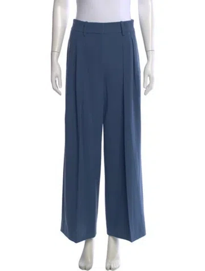 Pre-owned Michael Kors Virgin Wool Wide Leg Pants In Blue