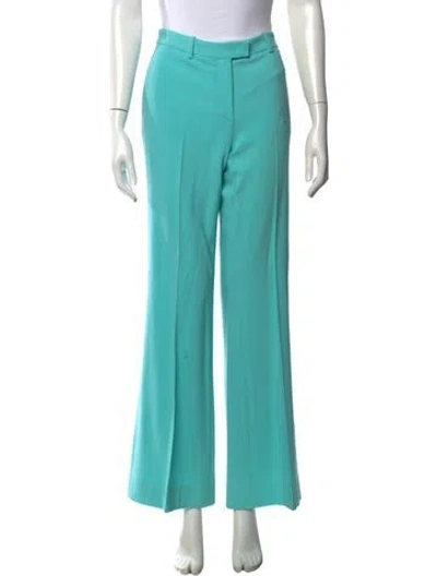Pre-owned Michael Kors Virgin Wool Wide Leg Pants In Blue