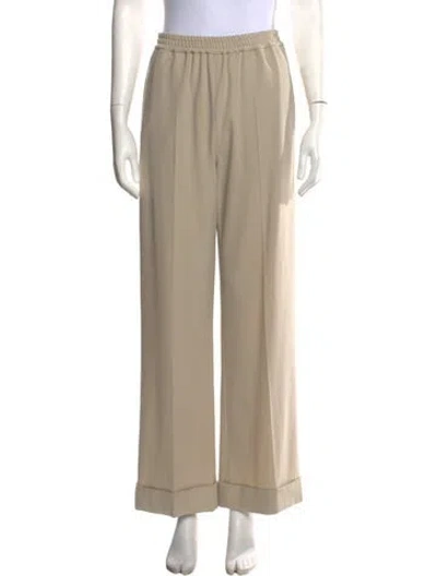 Pre-owned Michael Kors Virgin Wool Wide Leg Pants In Brown