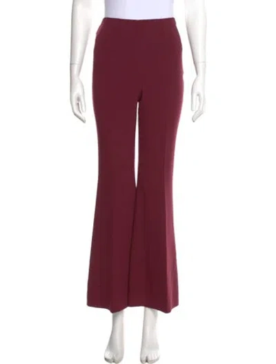 Pre-owned Michael Kors Virgin Wool Wide Leg Pants In Burgundy