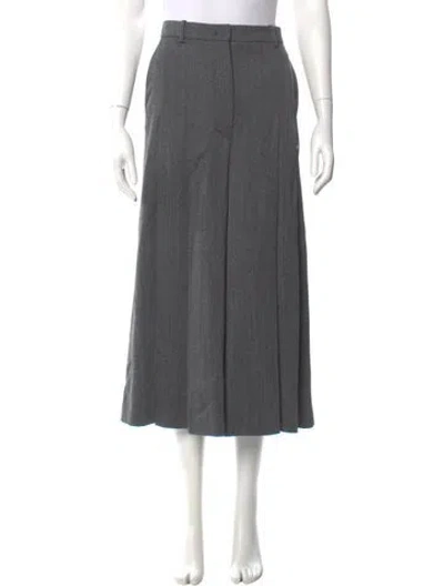 Pre-owned Michael Kors Virgin Wool Wide Leg Pants In Gray